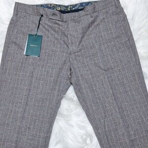 NWT Hellmann's Clothiers Berwich mens brown Glen plaid pants, 38 X 34